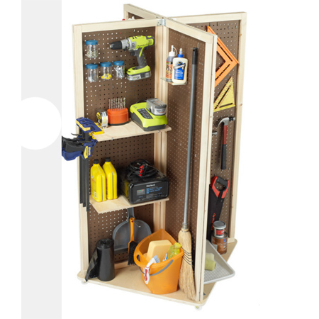 Mobile pegboard storage unit