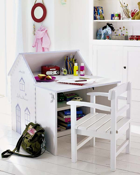 Home Dzine Home Diy Diy House Shaped Desk For Little Girl