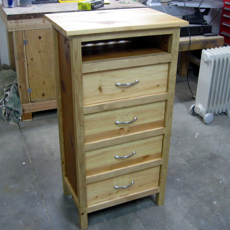 Reclaimed and recycled wood linen drawers 