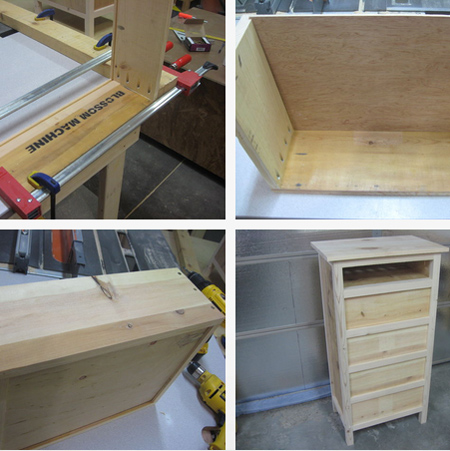 Reclaimed and recycled wood linen drawers 