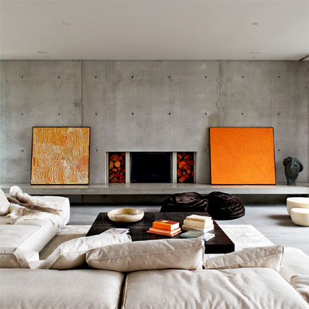 Concrete and wood make for beach house design