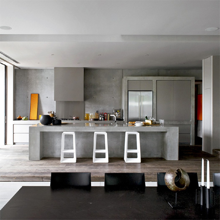 Concrete and wood make for beach house design