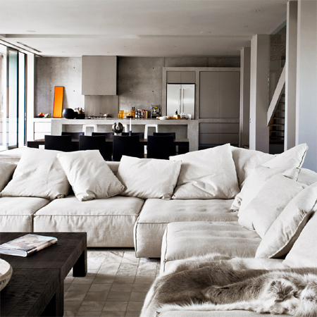 Concrete and wood make for beach house design