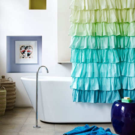 shower curtain ideas showers bathroom ruffled ombre shower curtain