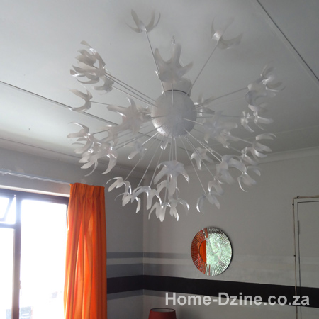 Recycled plastic bottle petal lamp 