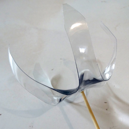 Recycled plastic bottle petal lamp 