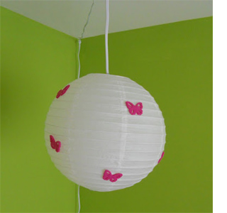 Affordable makeover for a little girl's bedroom paper lantern with embellishments