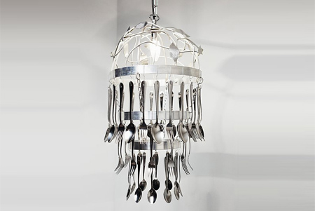 vintage secondhand cutlery chandelier dremel tools