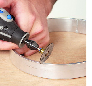 vintage secondhand cutlery chandelier dremel tools