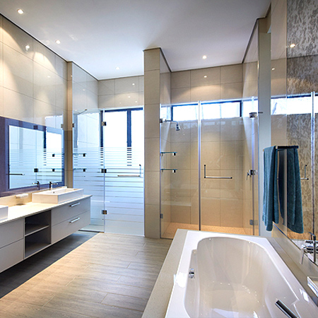 Glass shower door sustainable design option for home interiors