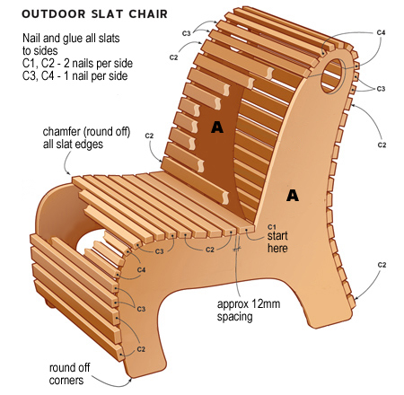 DIY outdoor slat chair 