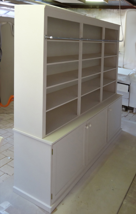 DIY library bookcase with ladder