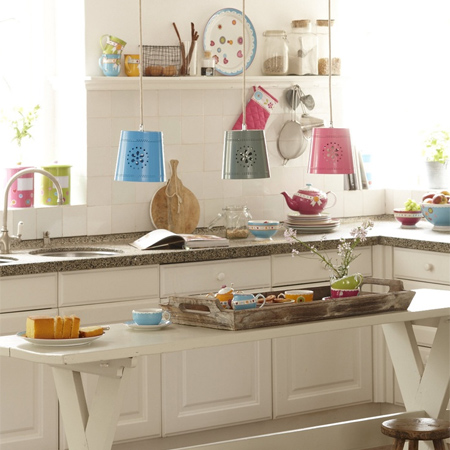 Colourful ideas for a casual eat-in kitchen diy pendant light shade