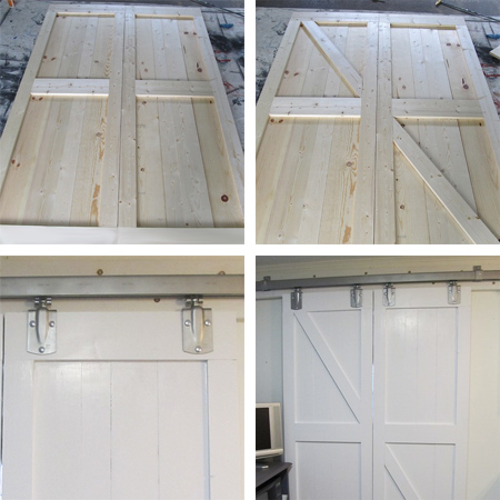 instructions make a barn style sliding door or fit sliding door kit - or make sliding door hardware