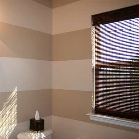 Adding painted stripes to a bathroom