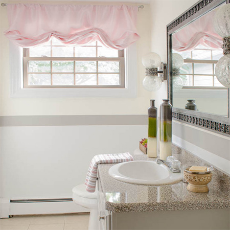 Adding painted stripes to a bathroom