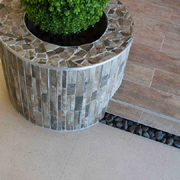 Tile indoors and outdoors for a seamless flow