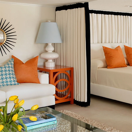 decorate bold bright colour spray painted furniture