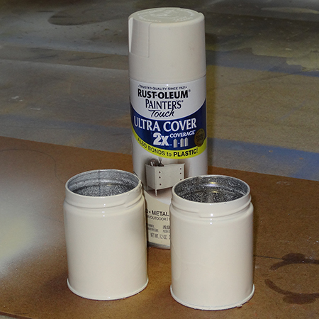tins cans recycled into salt and pepper shakers rustoleum 2x heirloom white