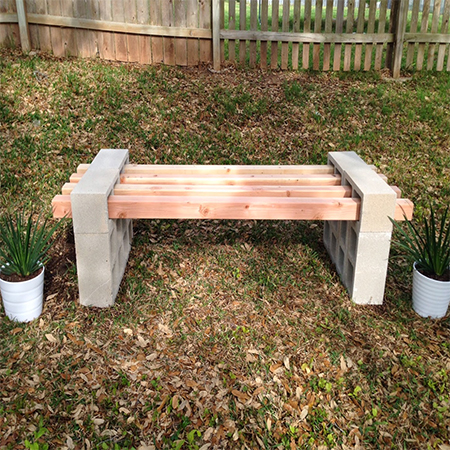 how to make diy recast concrete block garden bench