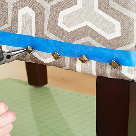 A couple of tips when using upholstery pins or nails