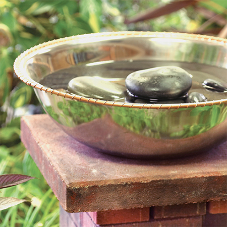 copper sheet garden bird bath