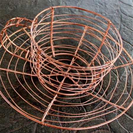 copper wire tea cut garden stake flower pot