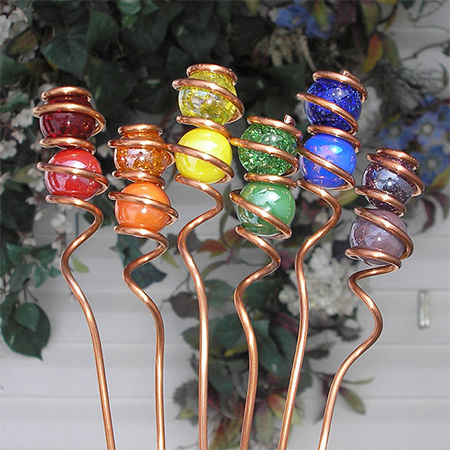 copper glass marbles suncatcher