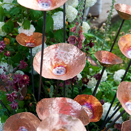 copper sheet garden plant stakes decor