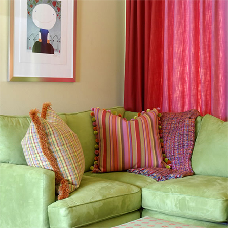 decorate bold bright colourful curtain panels