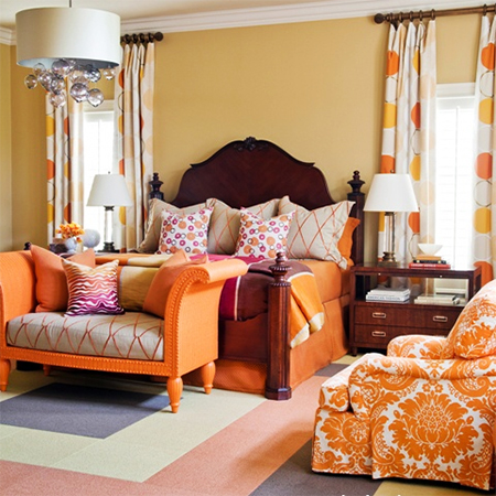 decorate bedroom bold bright colours