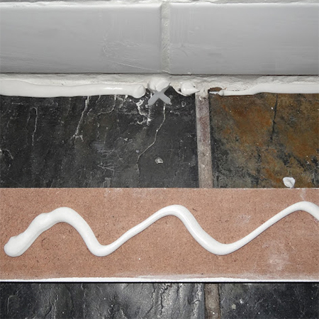 add fit skirting baseboard to tiled kitchen wall