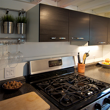 living off the grid in a small home that is battery and gas powered