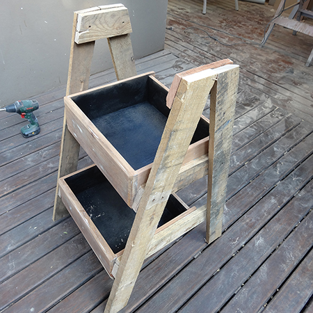 herb plant stand reclaimed wood timber pallet