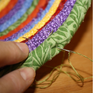 Make a colourful rope rag bowl 
