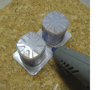 Drawer dividers with yoghurt cups 