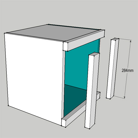 modular storage shelves using PG Bison 16mm supawood, PAR pine and masonite backing board. splash of colour with Plascon paint or Rust-Oleum 2X spray paint