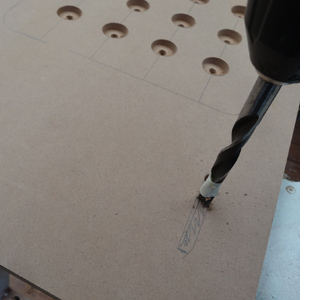 DIY laptop stand or laptop lap tray drill out for slot