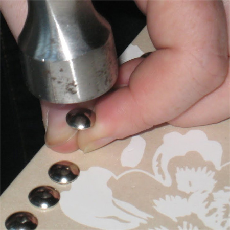 coffee table wallpaper and upholstery nails
