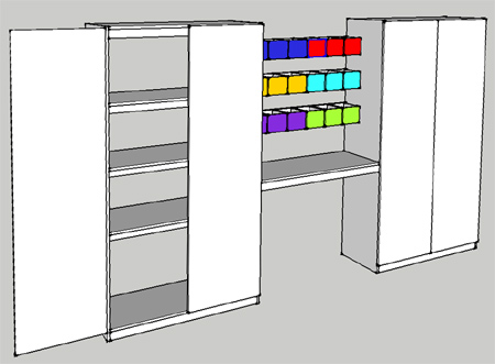 New storage cabinets for DIY Divas workspace