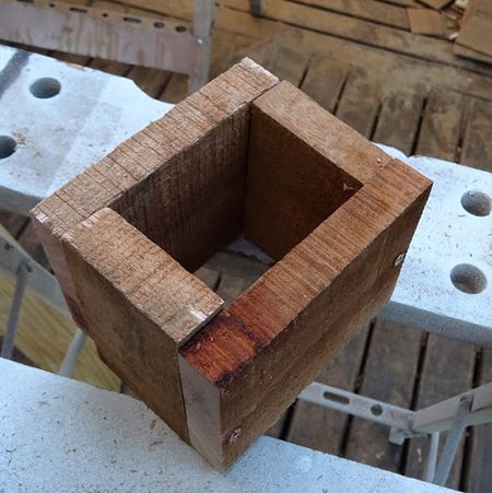 make a square frame for the rustic bird feeder