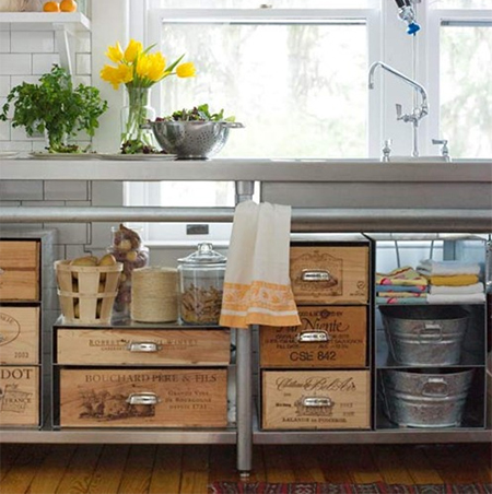 industrial units for storage in kitchen