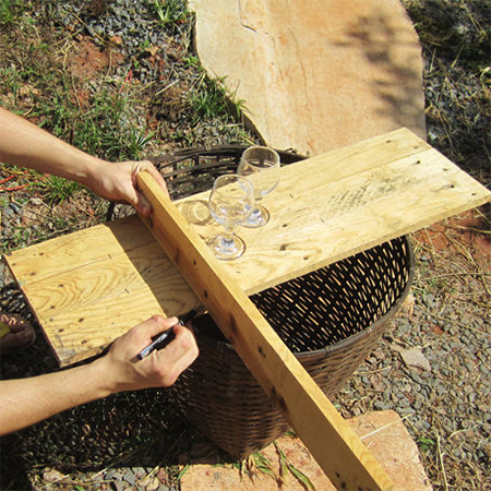 measure and mark for cutting the shelves