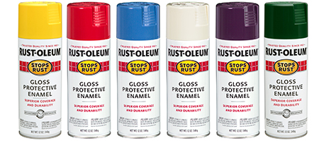 rust oleum gloss enamel spray range primary colours