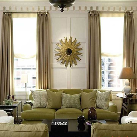 dress windows with curtains in winter to keep out chills and draughts and warm a home