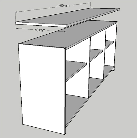 DIY library bookcase with ladder