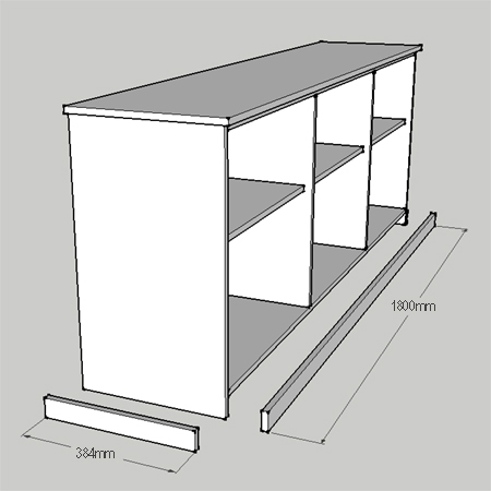 DIY library bookcase with ladder