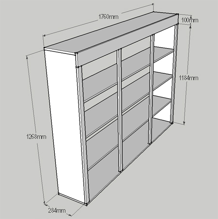 DIY library bookcase with ladder