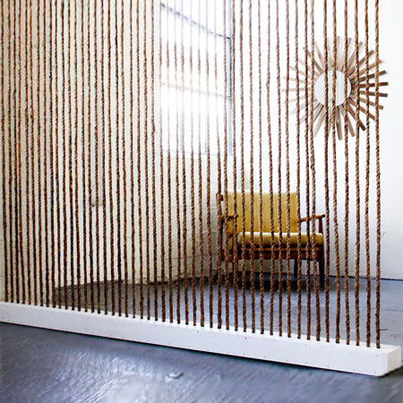 jute rope wall divider partition for open living space