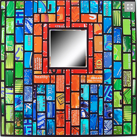 recycled aluminium aluminum cans tins mosaic art